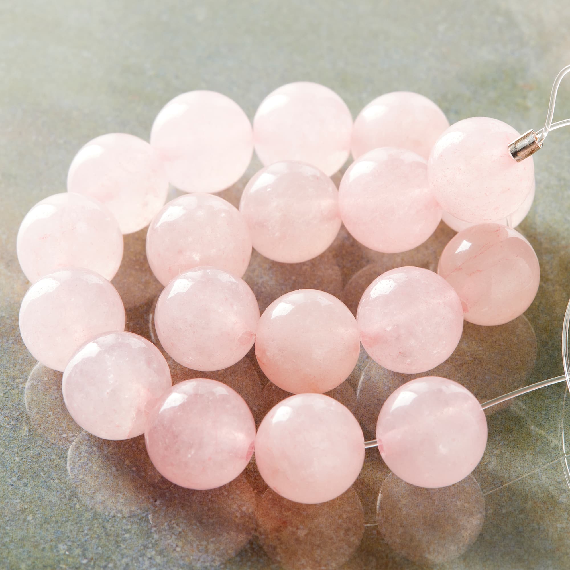 Pink Rose Quartz Round Beads, 10mm by Bead Landing™
